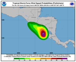 Tormenta tropical Cristina se forma en el Pacífico y mantiene bajo alerta a Costa Rica.